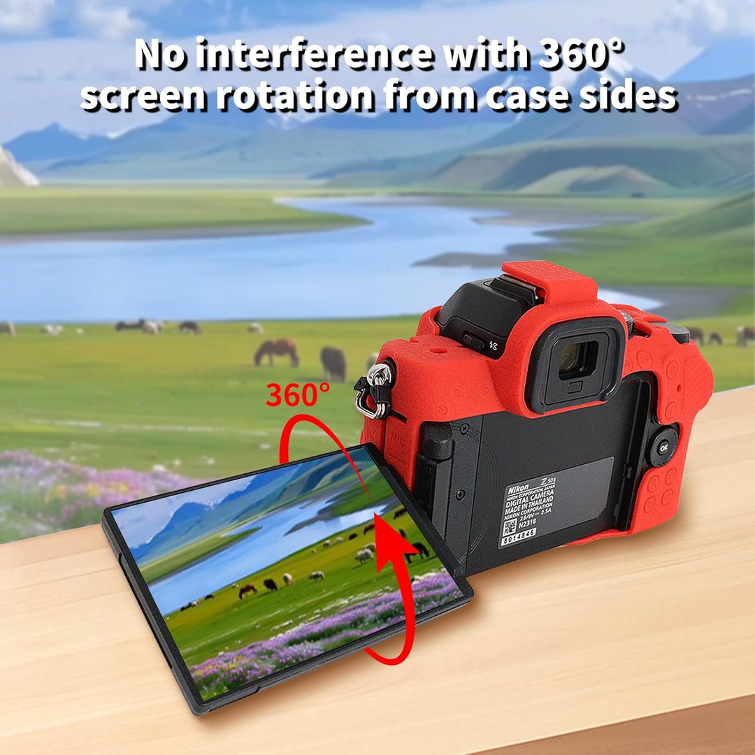Rieibi Z50II Schutzhülle, mattiertes Silikon, für spiegellose Nikon Z50II, Ganzkörper-Kamera-Abdecku