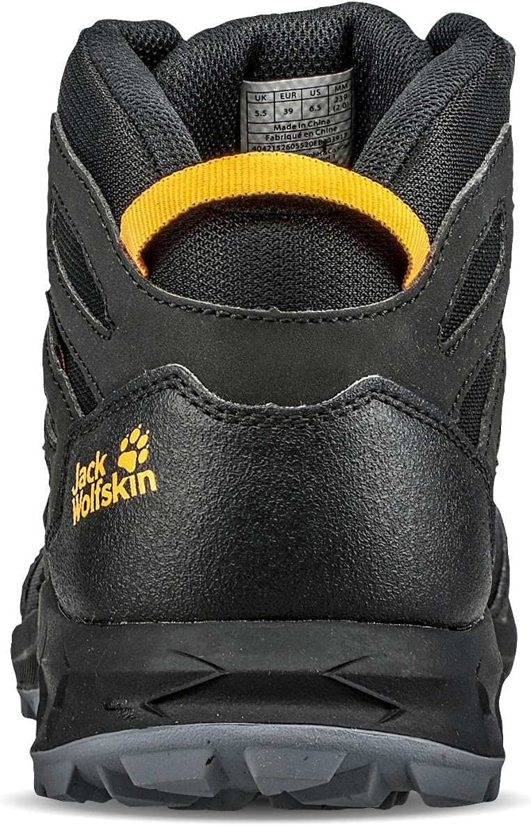 Jack Wolfskin Woodland Texapore Mid K Outdoorschuhe 32 EU Black Burly Yellow Xt, 32 EU Black Burly Y
