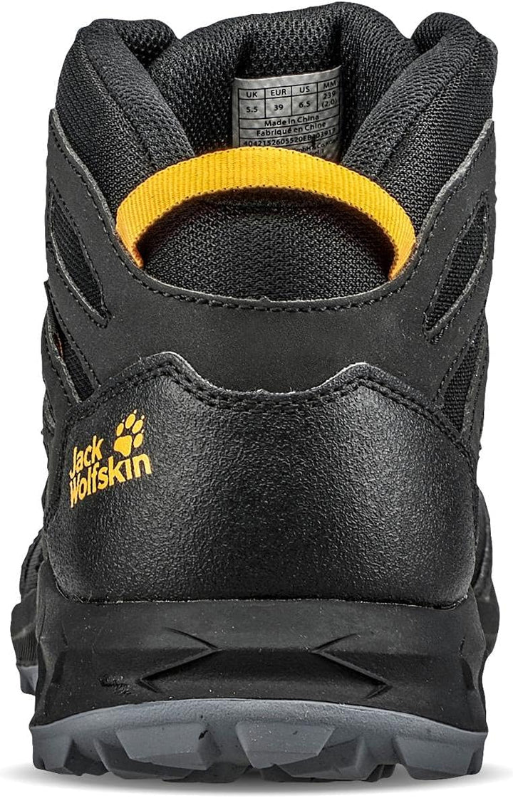 Jack Wolfskin Woodland Texapore Mid K Outdoorschuhe 32 EU Black Burly Yellow Xt, 32 EU Black Burly Y