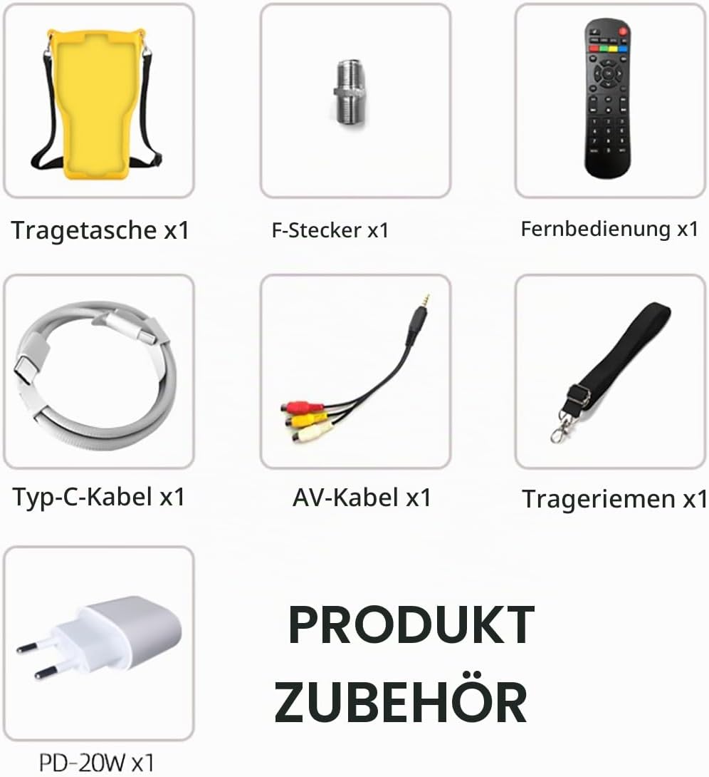 VF9930 Max Sat Finder HVEC 10bit, Satelliten Finder mit Bildschirm 4,3" LCD und TV DVB-S2/S/T2/T/C E