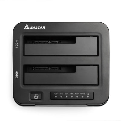 SALCAR USB 3.0 Offline Klon Docking Station mit 2 Einschüben, optimiert für HDD/SSD Festplatte, 2,5