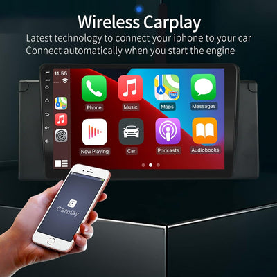 EZoneTronics Carplay Android 10.1 Autoradio Stereo für BMW X5 E53 1999-2006 9 Zoll Touchscreen High