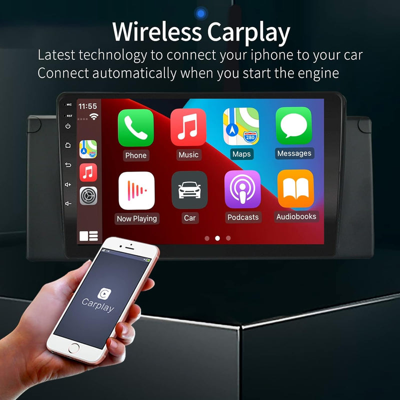 EZoneTronics Carplay Android 10.1 Autoradio Stereo für BMW X5 E53 1999-2006 9 Zoll Touchscreen High