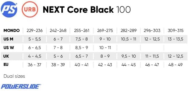 Powerslide Next CORE Black 100 Rollschuhe 36/37, 36/37