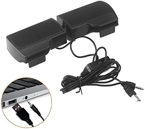 USB Mini Lautsprecher,Portable Laptop/PC Clip-on Lautsprecher Mit 3.5 mm Klinke(Schwarz)