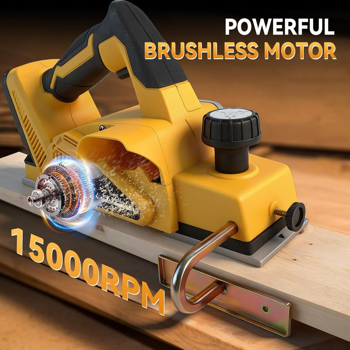 Akku-Handhobel für DEWALT 18V 20V Akkus, 15000 U/min bürstenloser elektrischer Holzhobel mit 82 mm S