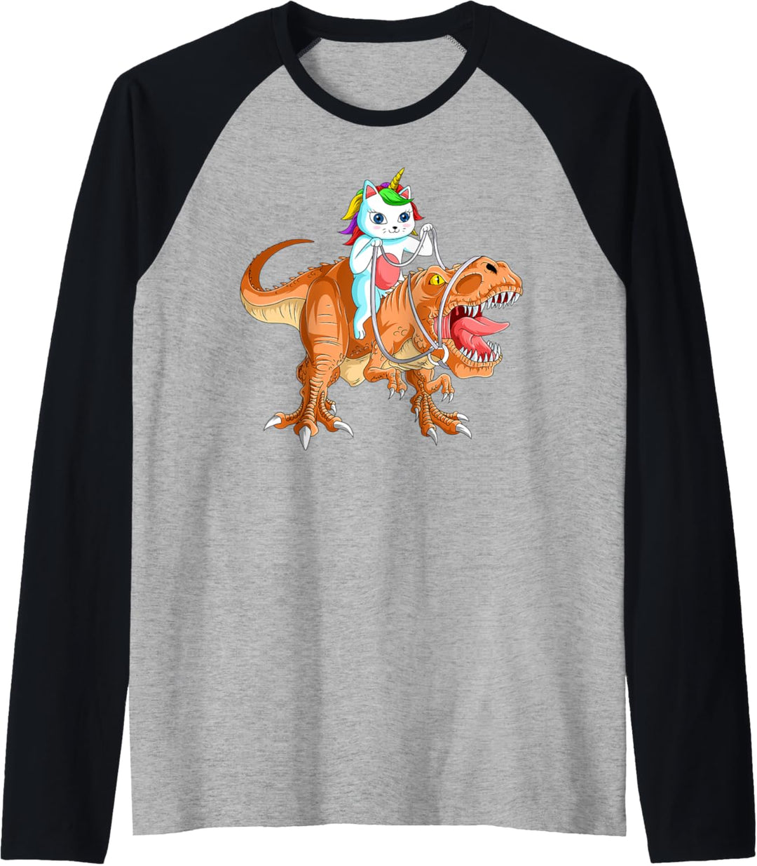 Trex Tyrannosaurus Dino - Dinosaurier Katze T-Rex Raglan