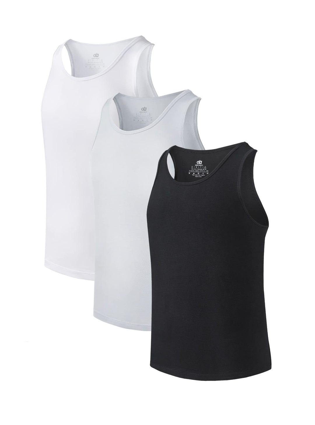 DAVID ARCHY Herren Unterhemden Tshirt Tanktop Business Lässig Bambusfaser Weich Seidig Kurzarm Ärmel