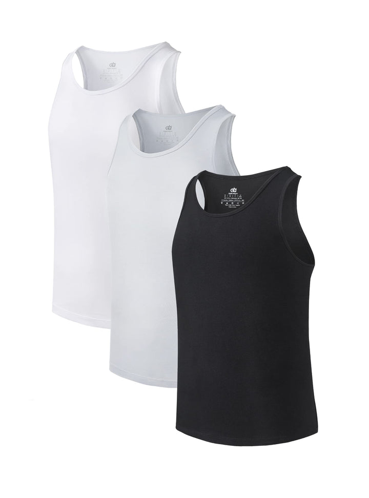 DAVID ARCHY Herren Unterhemden Tshirt Tanktop Business Lässig Bambusfaser Weich Seidig Kurzarm Ärmel