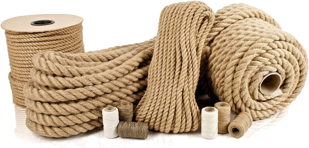 Abio Juteseil 6mm 20m Tau Seil Hanfseil Kordel Jutekordel Deko Dekoration Makramee Garn für Garten J