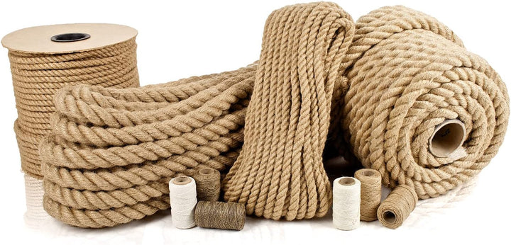 Abio Juteseil 6mm 20m Tau Seil Hanfseil Kordel Jutekordel Deko Dekoration Makramee Garn für Garten J