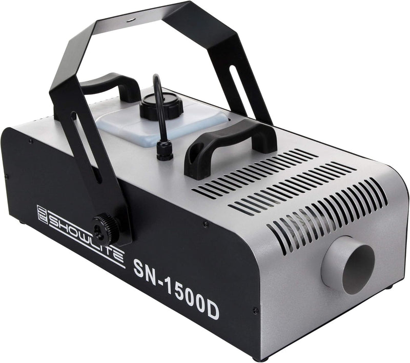 Showlite SN-1500D DMX Nebelmaschine mit Timer und Fernbedienung (1500W, 560m³ Nebelausstoss/min, 12