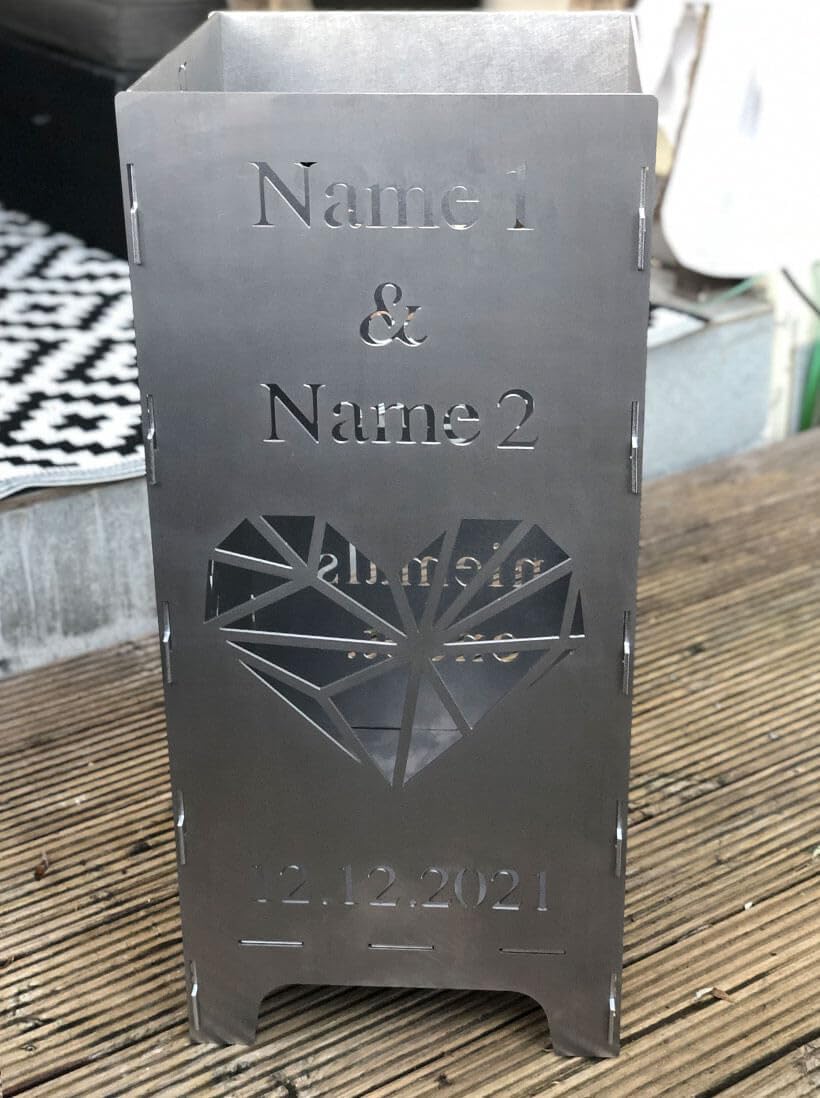 EXTRAVAGANT® Feuertonne, Feuerstelle, Feuerkorb, Feuersäule PERSONALISIERT für den Garten, Terrasse,