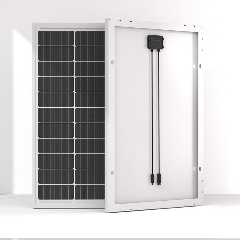 ECO-WORTHY 100 Watt Monokristallines Solarpanel 12 Volt für Wohnmobil Caravan Camper Balkon Schuppen