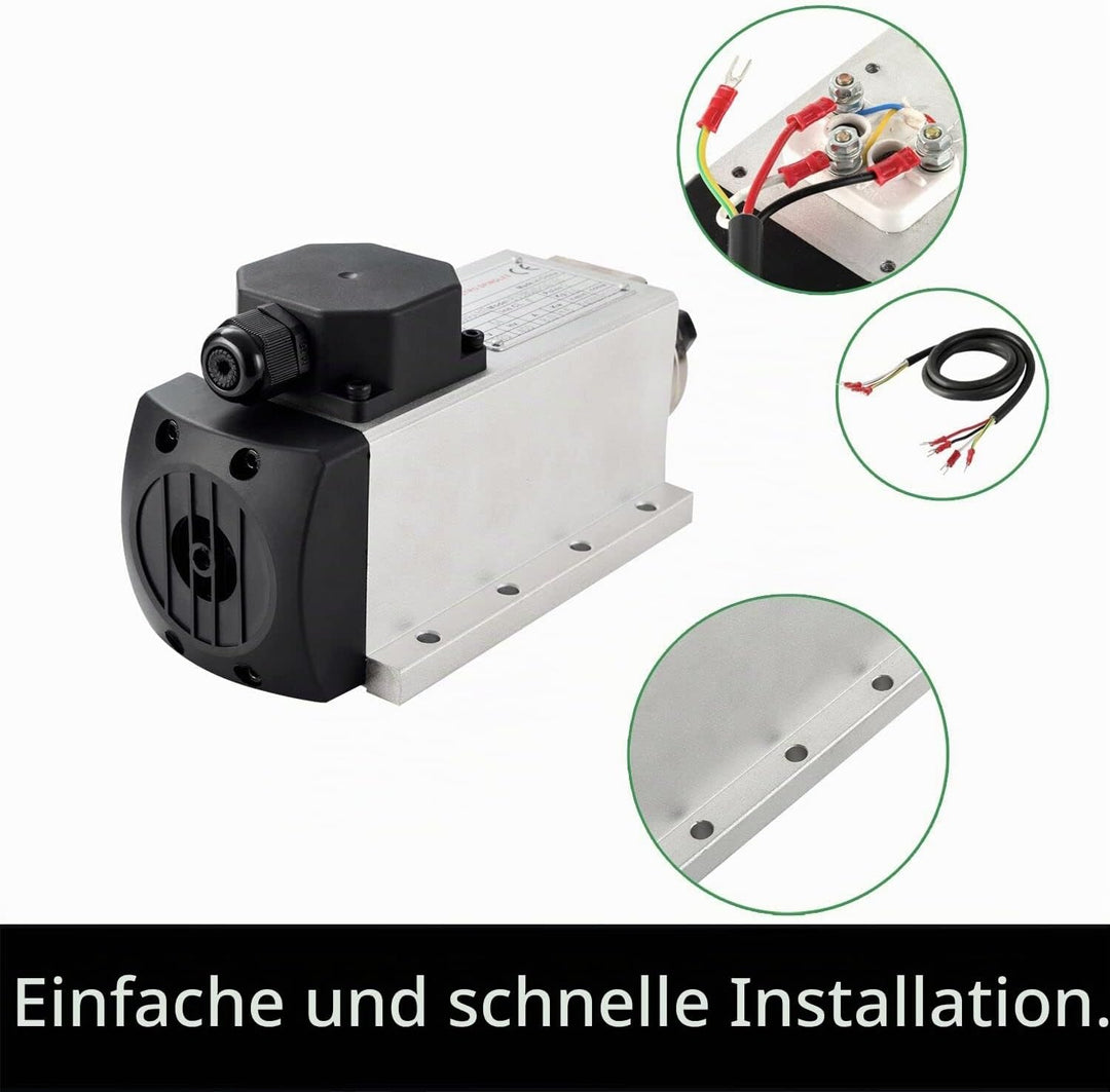CNC-Spindel-Kit, 220 V, 2,2 kW, 2200 W, luftgekühlt, Motorspindel, quadratisch, CNC-Motorspindel, 2,