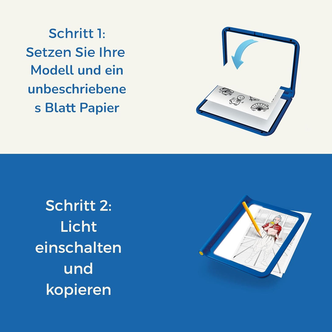 KIDYWOLF - K-Draw PRO Manga - Leuchttisch für Kinder Wiederaufladbar - Zeichenset mit 13 Vorlagen &