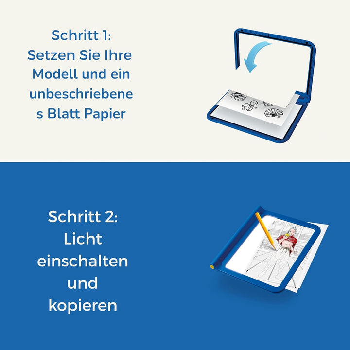 KIDYWOLF - K-Draw PRO Manga - Leuchttisch für Kinder Wiederaufladbar - Zeichenset mit 13 Vorlagen &