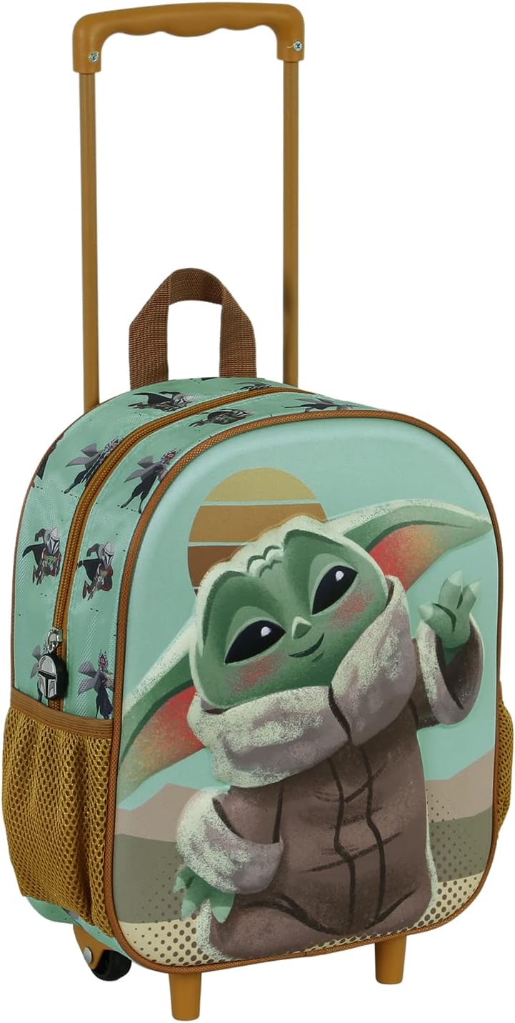 The Mandalorian Say Hi-Kleiner 3D Rucksack mit Rädern, Grün, 26 x 34 cm, Kapazität 12,5 L