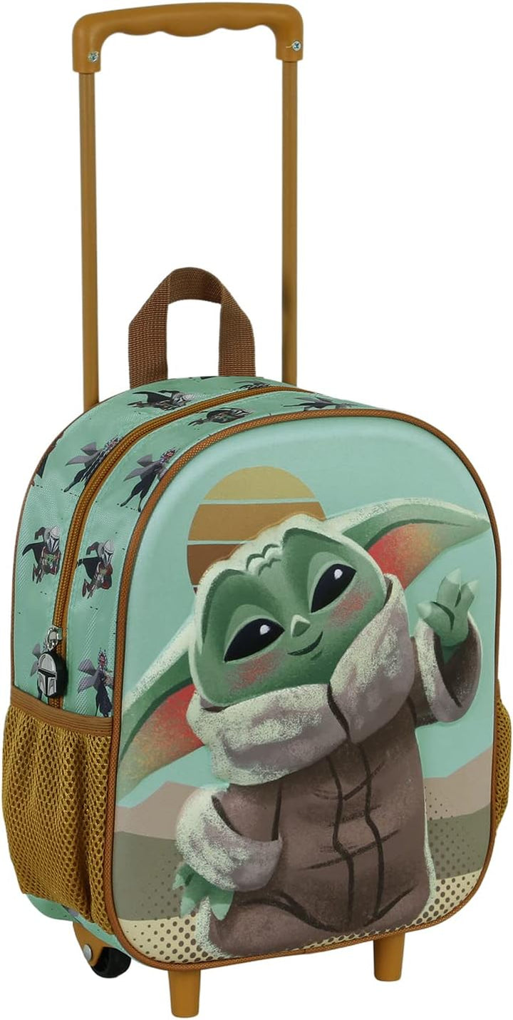 The Mandalorian Say Hi-Kleiner 3D Rucksack mit Rädern, Grün, 26 x 34 cm, Kapazität 12,5 L