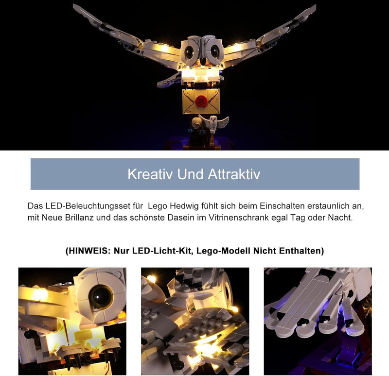 BrickBling Led Licht Set für Lego 75979 Harry Potter Hedwig, Led Beleuchtungs Set Dekorationslichter