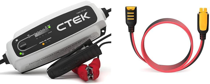 CTEK CT5 Time to Go - Vollautomatisches Batterieladegerät mit Coutdown-Display 12V, 5 Amp - EU Steck