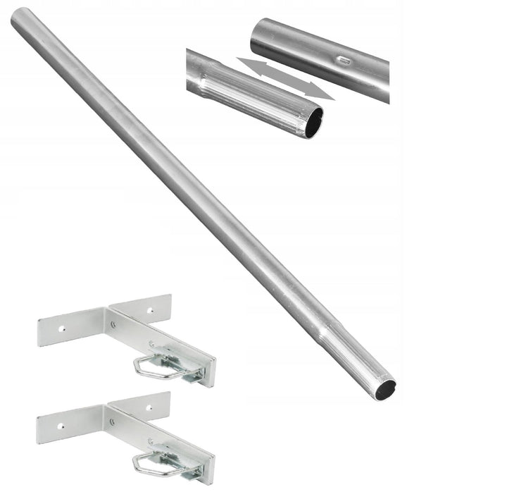 Geländerhalterung 3,0m 2 x 150cm Mast Antennenmast + Winkelmasthalter SET