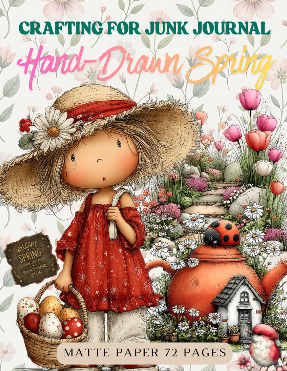 Crafting for Junk Journals Hand-Drawn Spring Ephemera Book: High Quality Images Of Peoples, For Pape