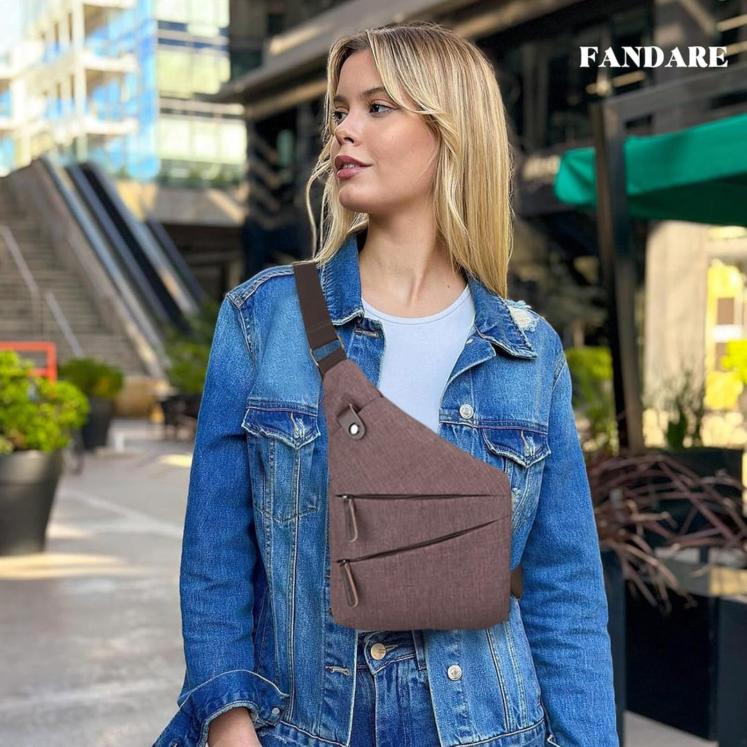 FANDARE New Sling Bag Umhängetasche Crossbody Bag Sport Party Reisen tragbar Umhängetasche Anti Thef