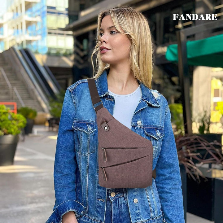 FANDARE New Sling Bag Umhängetasche Crossbody Bag Sport Party Reisen tragbar Umhängetasche Anti Thef
