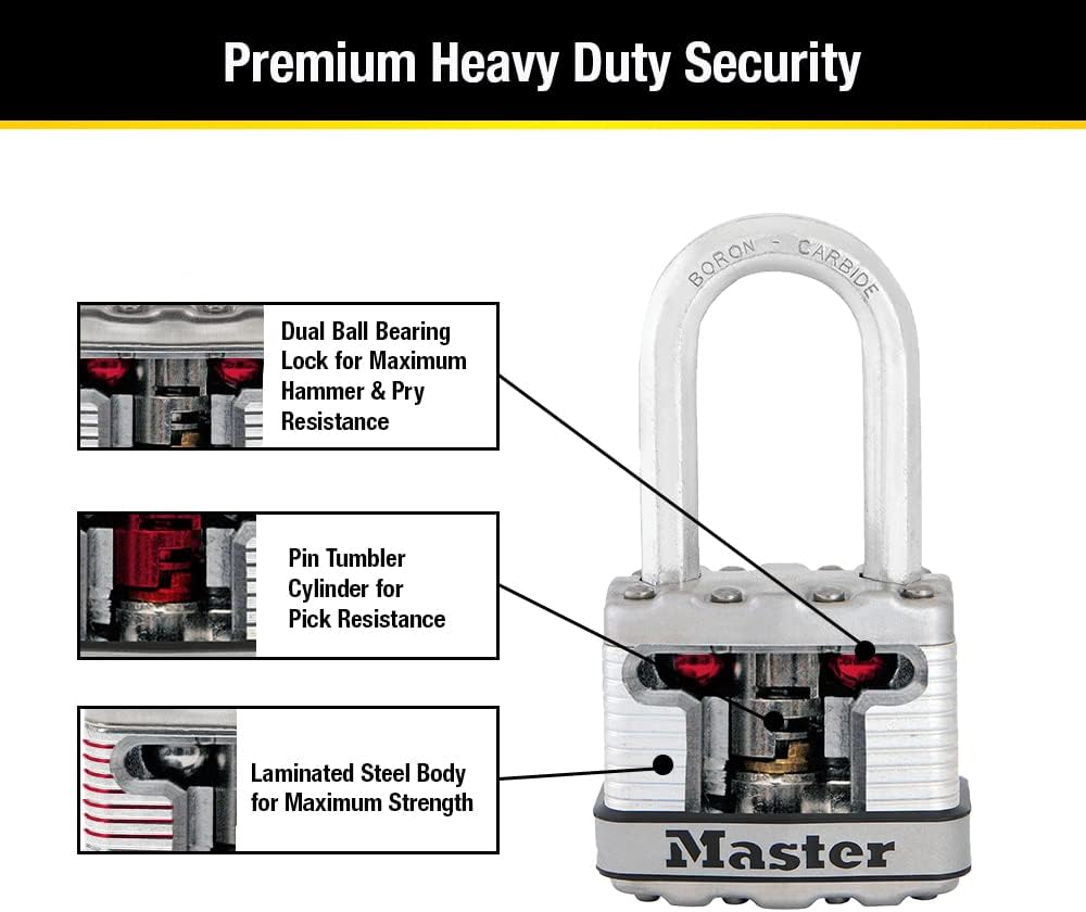 Master Lock M1XDLF Magnum Vorhängeschloss mit Schlüssel, 1 Stück