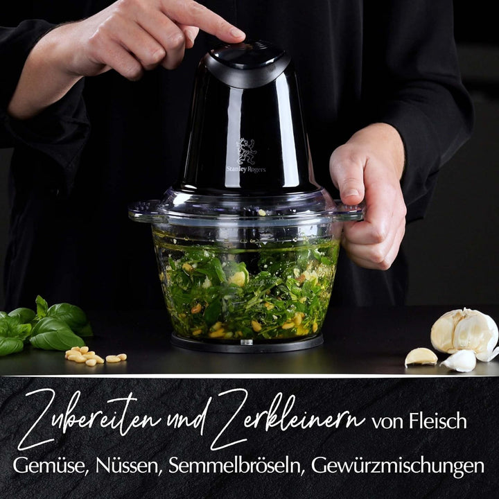 Stanley Rogers Standmixer und Multizerkleinerer, 500W mit 1L Glasbehälter, 4-Klingen-System plus Mix