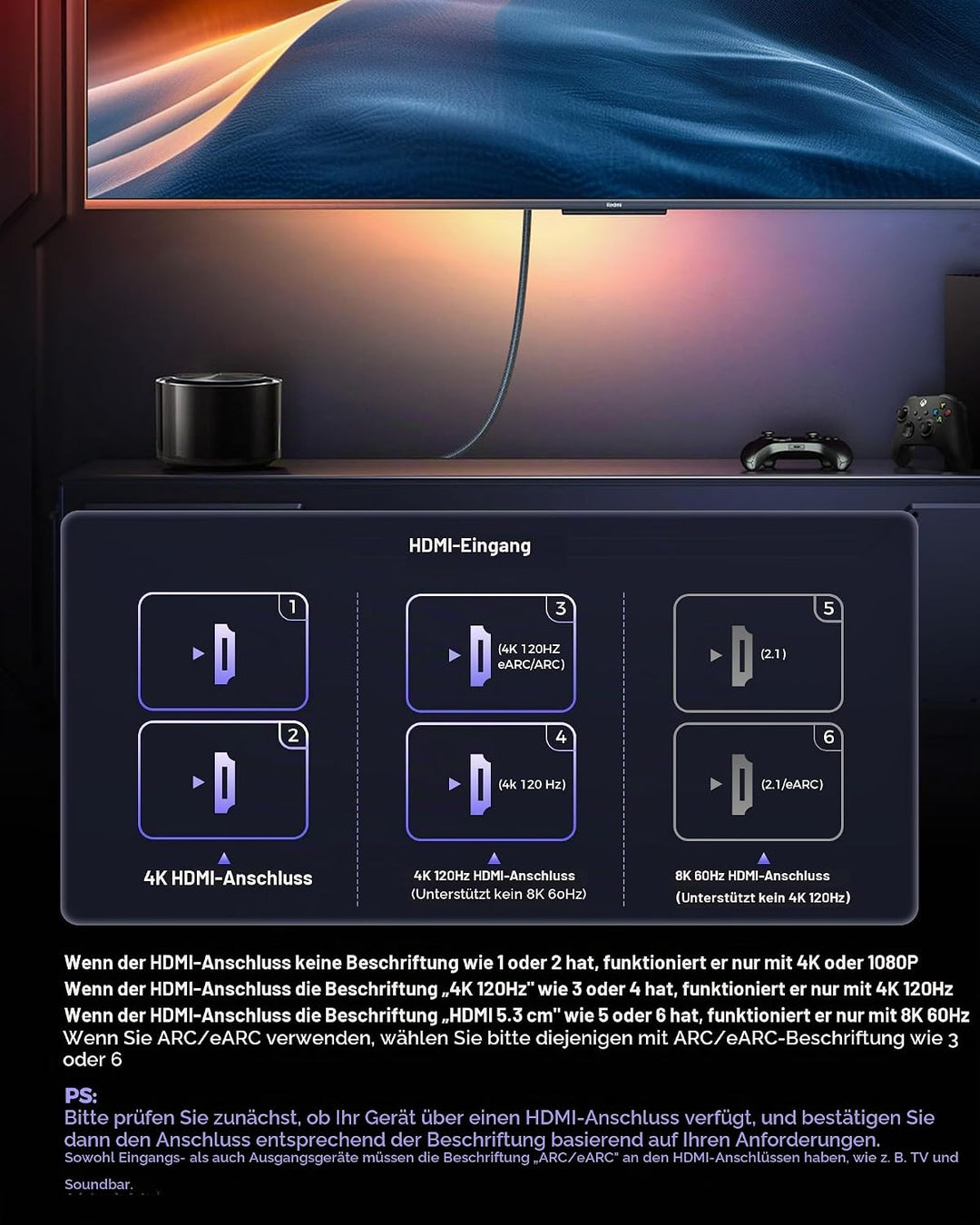 Silkland 10K 8K HDMI 2.1 Kabel 12m, HDMI Kabel 4K@144Hz/120Hz 8K@60Hz, eARC, HDR10, 48Gbps, HDCP2.3
