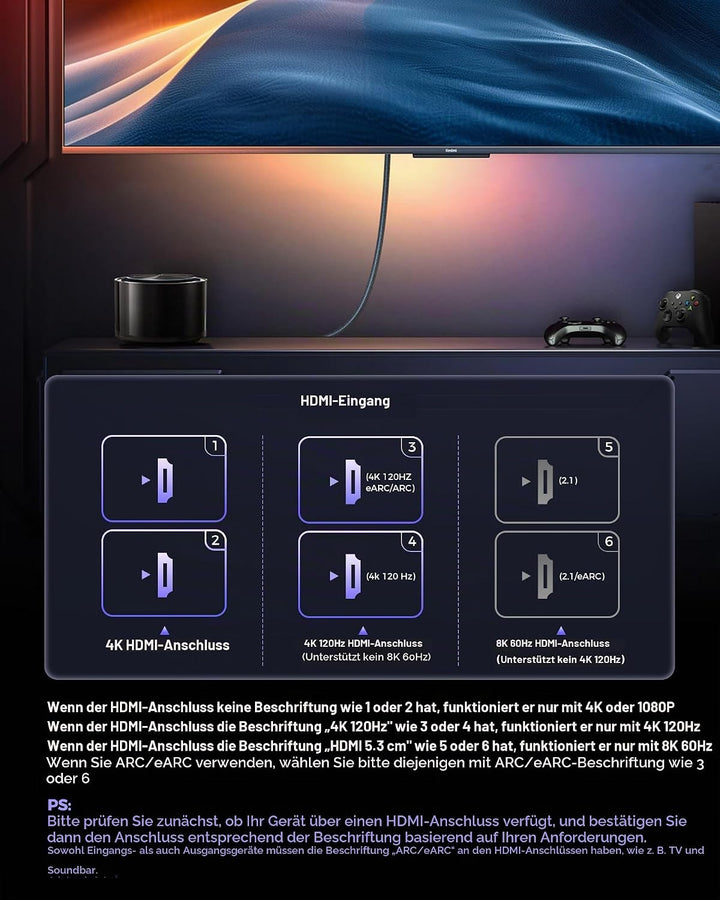 Silkland 10K 8K HDMI 2.1 Kabel 3m, 2Pack Zertifiziertes HDMI®Kabel 4K@144Hz/120Hz 8K@60Hz, eARC, HDR