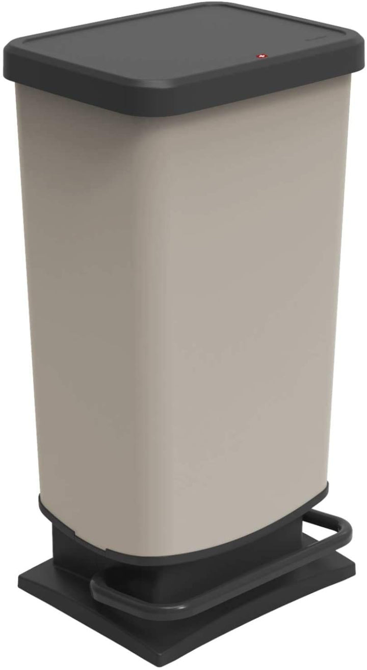 Mülleimer 40l mit Pedal und Deckel Beige