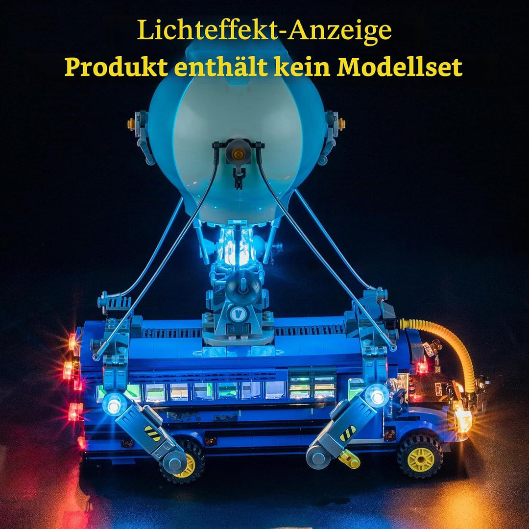 GEAMENT LED Licht-Set Kompatibel mit Lego Schlachtenbus (Battle Bus) Fortnite 77073 Bausteine Modell