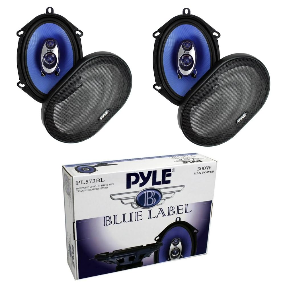 KIT-Set FÜR Pyle Blue Label PL573BL 2 5 x 7 3-Wege-Triaxiallautsprecher, 150 Watt RMS, 300 Watt max.