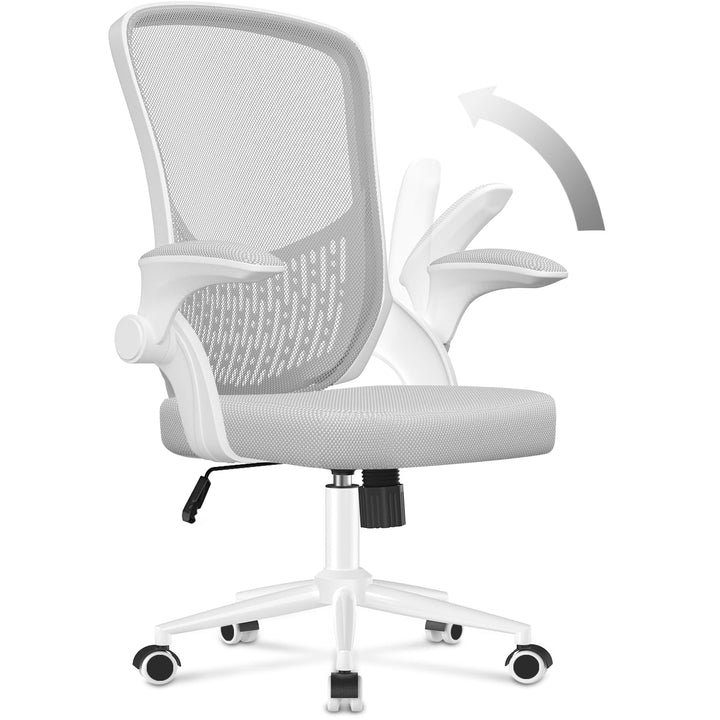 naspaluro Ergonomischer Bürostuhl, Schreibtischstuhl mit 90° Klappbaren Armlehnen, Einzigartige Lend
