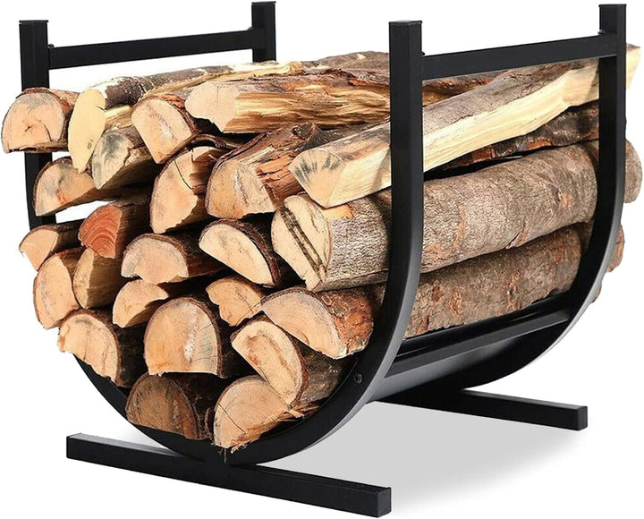Froadp 44x37x40cm Kaminholzregal Metall Holzlager für Holzscheite Stapelhilfe Brennholzregal Aussen