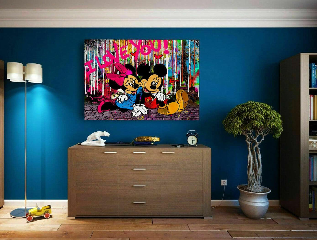 Magic Canvas Art Micky Maus Pop Art Kunst Leinwandbild 1- teilig Hochwertiger Kunstdruck Wandbilder