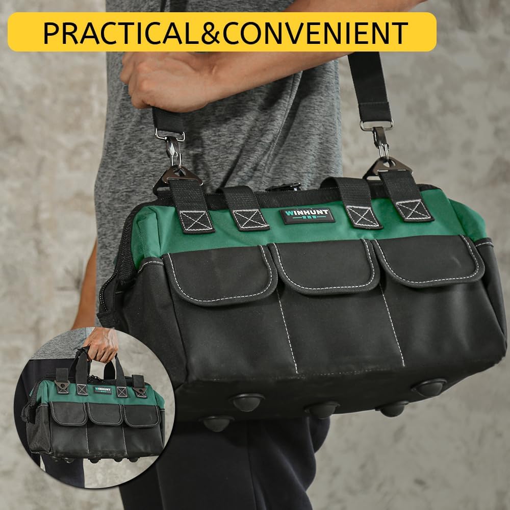 WINHUNT Elektriker Werkzeugtasche Wasserdicht, Profi Werkzeugtasche mit weit geöffnetem Fach & gross