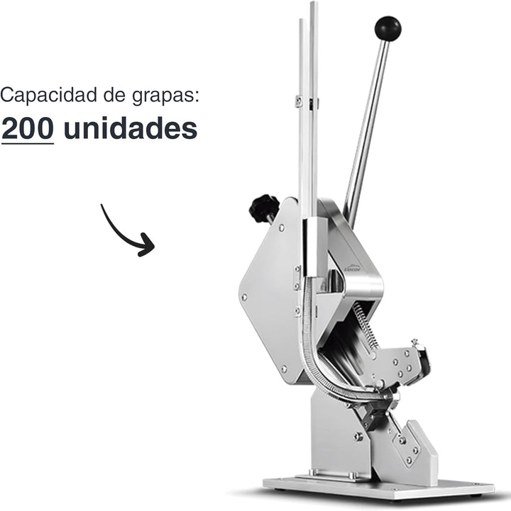 Lacor - 61200 - Clipmaschine für Lebensmittel, Wurstschneider, Heftgerät für Wurst, Edelstahl, Kapaz