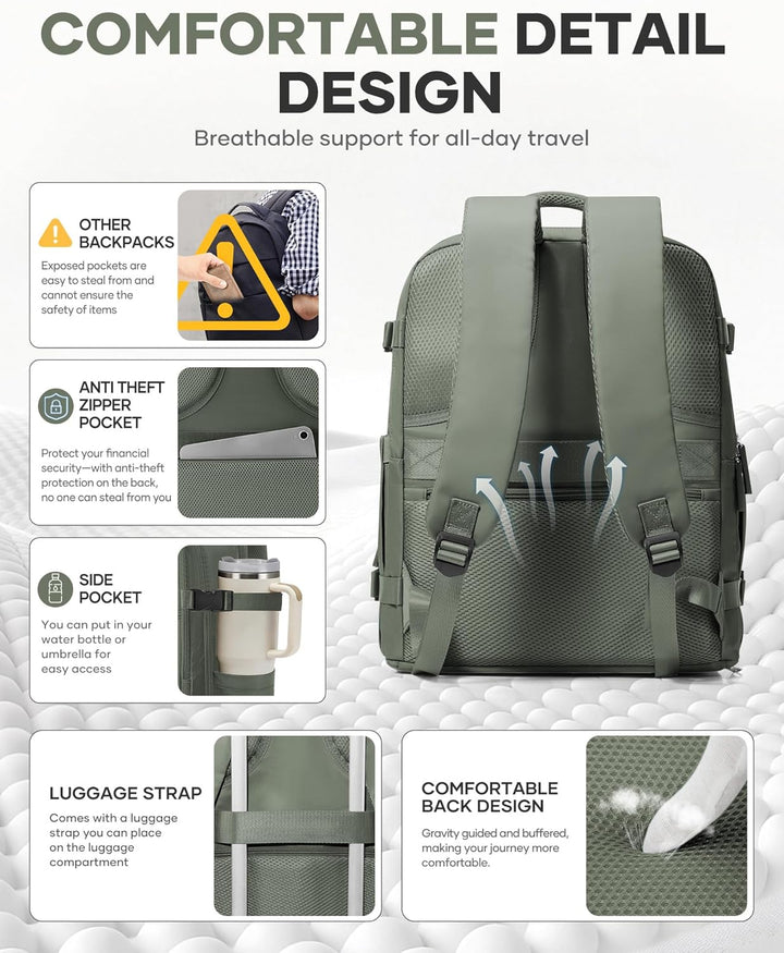BJLFS Vakuum Rucksack Ryanair Handgepäck 40x20x25 Flugzeug Tasche Airbag mit Vakuumsystem Klein Reis