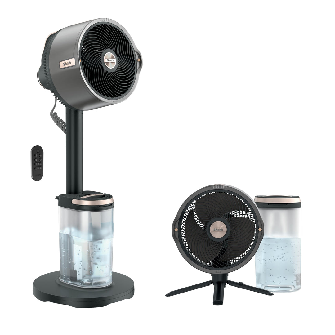 Shark FlexBreeze Pro Nebelventilator – Indoor & Outdoor, Integriertes Nebel, Sockel auf Tischplatte,