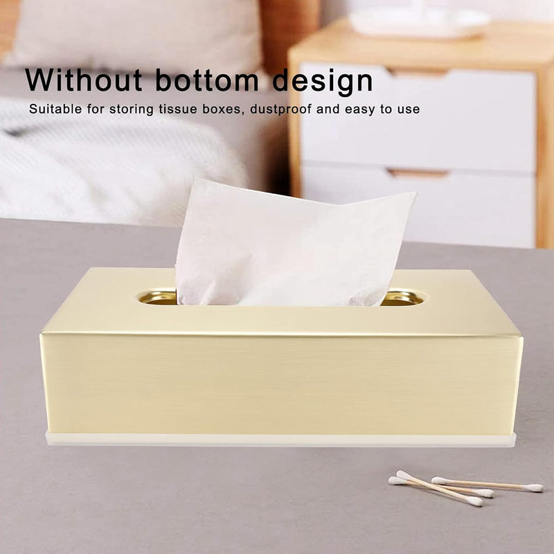 Fdit Gold Edelstahl Tissue Box, Dekorative Metall Tissue Halter Abdeckung Serviettenspender für Wohn