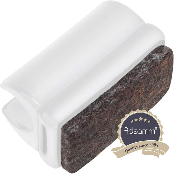 Adsamm® / 16 x Klemmschalengleiter mit Filz/Weiss/ø 9-10 mm/Rund/Schalengleiter mit austauschbarem F