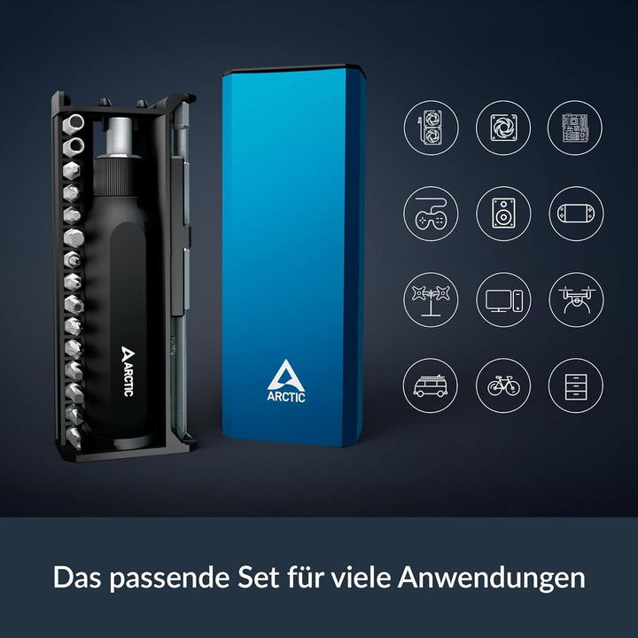 ARCTIC Ratchet Screwdriver Toolkit - Ratschenschraubendreher-Set 27 in 1, Kreuz/Schlitz/Torx/Pozidri