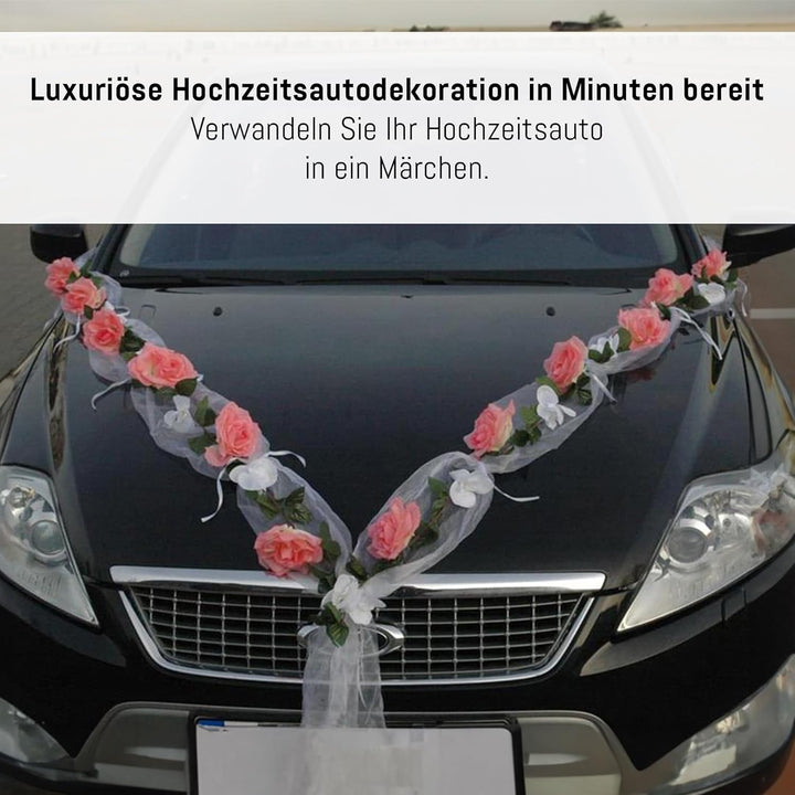 Rosen Girlande Braut Paar Rose Deko Dekoration Autoschmuck Hochzeit Car Auto Wedding ®Auto-schmuck D