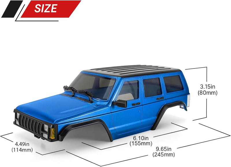 INJORA 6,10 Zoll Radstand ABS Hardtop Cherokee Karosserie für 1/18 RC Crawler TRX4M Bronco Defender