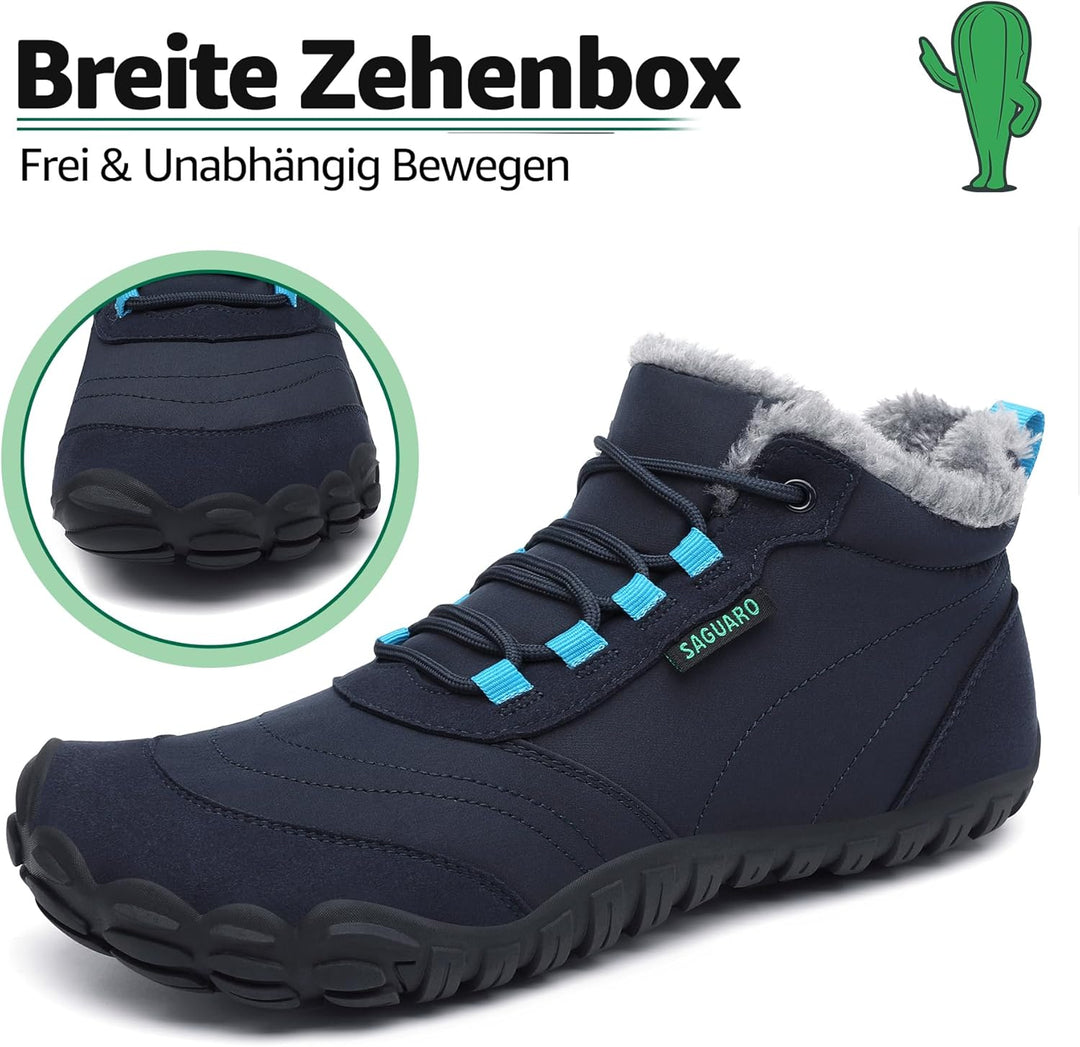 SAGUARO Barfussschuhe Winter Warm Wasserdicht Gefüttert Winterschuhe für Damen Herren Gr.36-46 39 EU