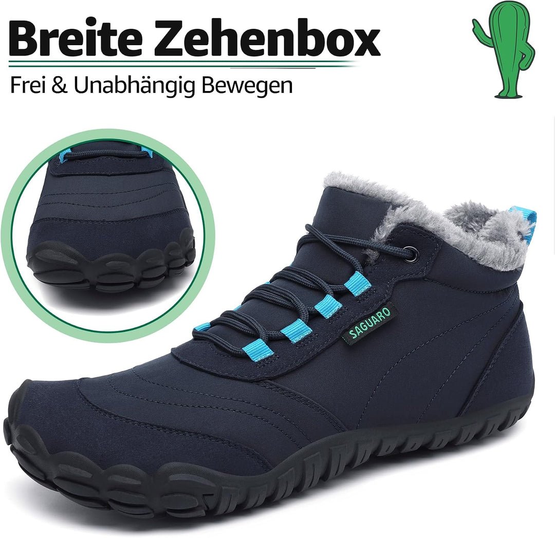 SAGUARO Barfussschuhe Winter Warm Wasserdicht Gefüttert Winterschuhe für Damen Herren Gr.36-46 39 EU
